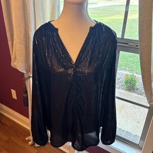 Metallic black blouse size L